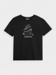 OUTHORN T-shirt z nadrukiem damski - czarny Głęboka czerń 5
