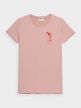 OUTHORN T-shirt z nadrukiem damski Jasny róż 4
