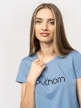 OUTHORN T-shirt z nadrukiem damski - niebieski Niebieski 2