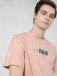 OUTHORN T-shirt z nadrukiem męski - beżowy Beż