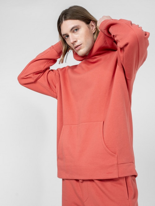 Bluza oversize z kapturem męska - czerwona