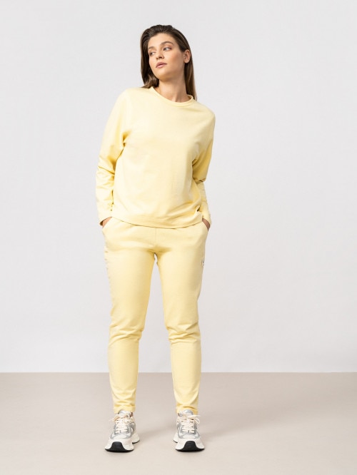 OUTHORN Spodnie dresowe damskie  żółte Jasny żółty