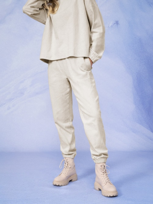Cream Spodnie materia\u0142owe khaki W stylu casual Moda Spodnie Spodnie materiałowe 