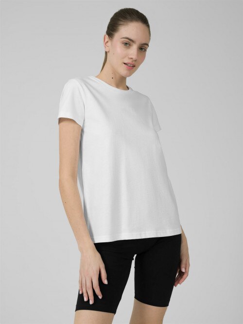 T-shirt z nadrukiem damski - biały