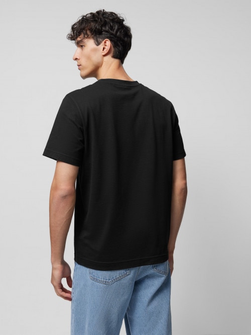 T-shirt z nadrukiem męski - czarny