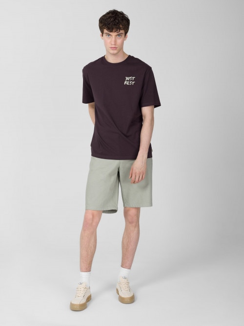 T-shirt z nadrukiem męski - fioletowy