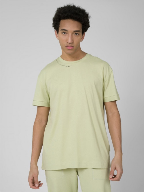 T-shirt z nadrukiem męski - zielony